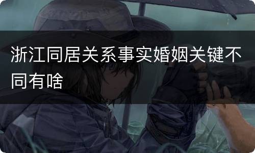 浙江同居关系事实婚姻关键不同有啥