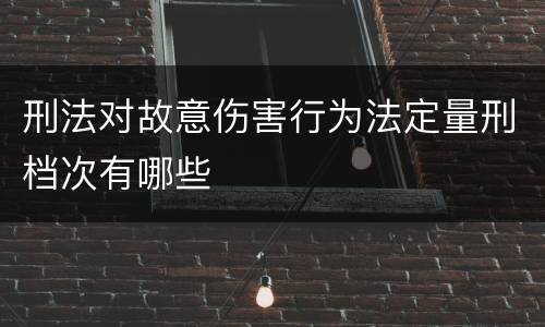 刑法对故意伤害行为法定量刑档次有哪些