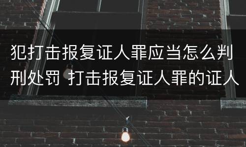 犯打击报复证人罪应当怎么判刑处罚 打击报复证人罪的证人范围
