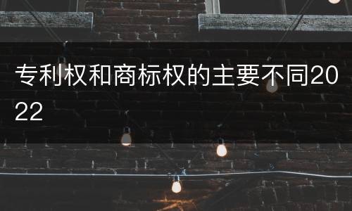 专利权和商标权的主要不同2022
