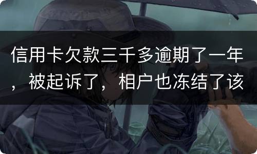 信用卡欠款三千多逾期了一年，被起诉了，相户也冻结了该如何办