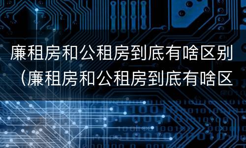 廉租房和公租房到底有啥区别（廉租房和公租房到底有啥区别呢）
