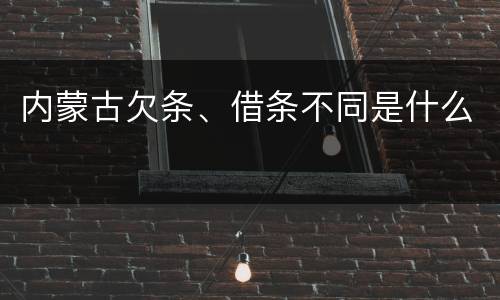 内蒙古欠条、借条不同是什么