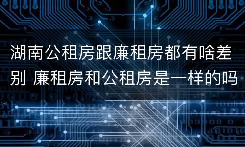 湖南公租房跟廉租房都有啥差别 廉租房和公租房是一样的吗