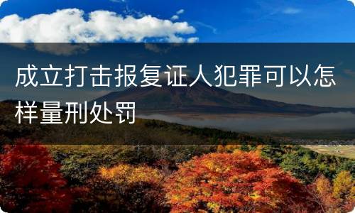 成立打击报复证人犯罪可以怎样量刑处罚