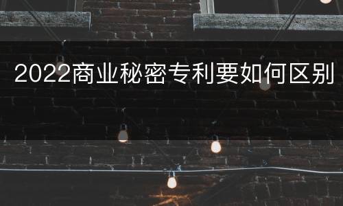 2022商业秘密专利要如何区别