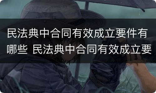 民法典中合同有效成立要件有哪些 民法典中合同有效成立要件有哪些条款