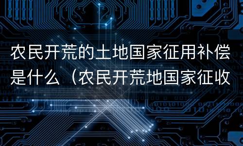 农民开荒的土地国家征用补偿是什么（农民开荒地国家征收怎样赔偿）