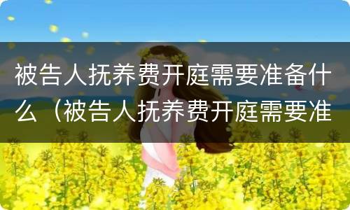 被告人抚养费开庭需要准备什么（被告人抚养费开庭需要准备什么证据）