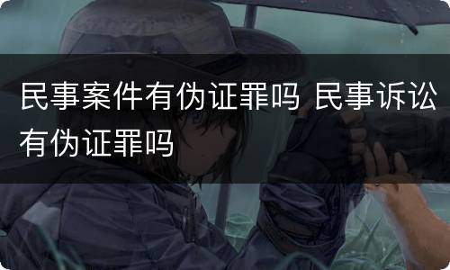 民事案件有伪证罪吗 民事诉讼有伪证罪吗