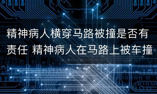 精神病人横穿马路被撞是否有责任 精神病人在马路上被车撞了谁的责任