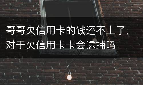 哥哥欠信用卡的钱还不上了，对于欠信用卡卡会逮捕吗