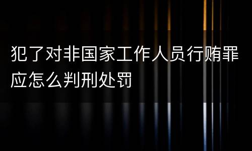 犯了对非国家工作人员行贿罪应怎么判刑处罚
