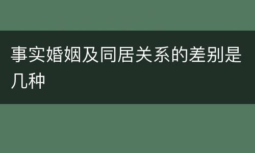 事实婚姻及同居关系的差别是几种
