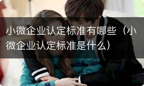 小微企业认定标准有哪些（小微企业认定标准是什么）