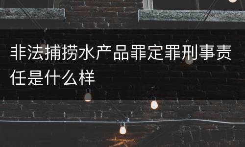 非法捕捞水产品罪定罪刑事责任是什么样