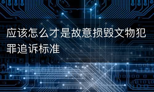 应该怎么才是故意损毁文物犯罪追诉标准