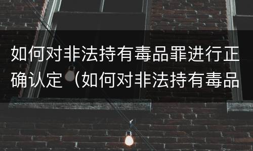 如何对非法持有毒品罪进行正确认定（如何对非法持有毒品罪进行正确认定和处罚）