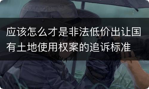 应该怎么才是非法低价出让国有土地使用权案的追诉标准