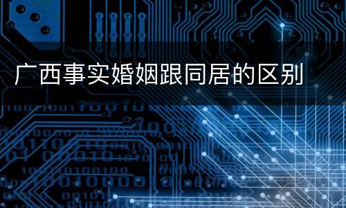 广西事实婚姻跟同居的区别