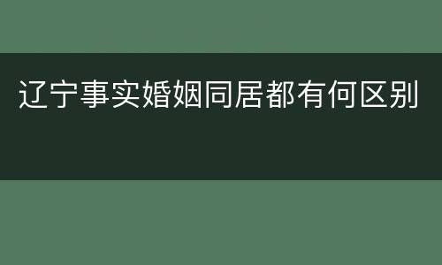 辽宁事实婚姻同居都有何区别