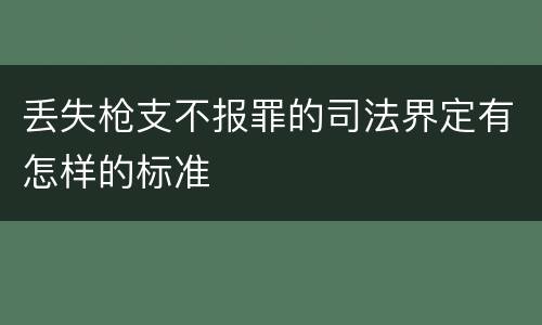 丢失枪支不报罪的司法界定有怎样的标准