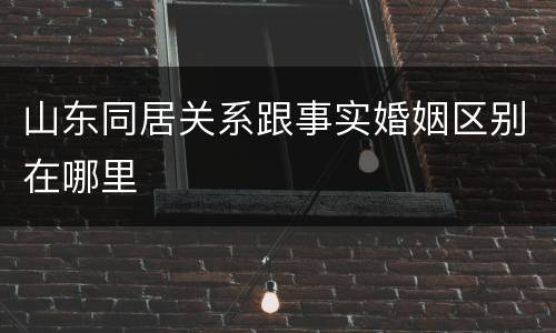 山东同居关系跟事实婚姻区别在哪里