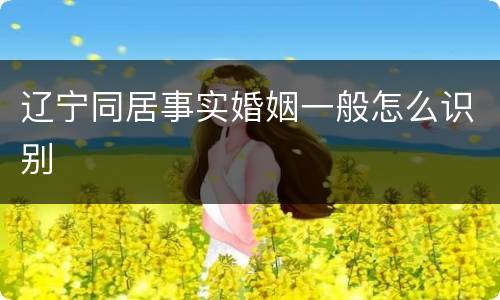辽宁同居事实婚姻一般怎么识别
