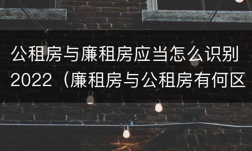 公租房与廉租房应当怎么识别2022（廉租房与公租房有何区别）