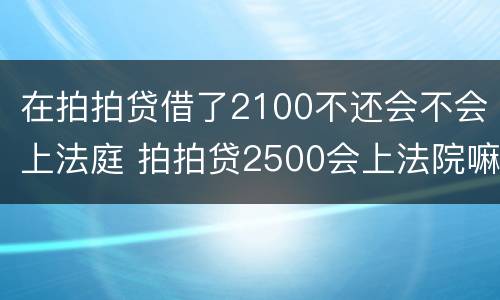 在拍拍贷借了2100不还会不会上法庭 拍拍贷2500会上法院嘛
