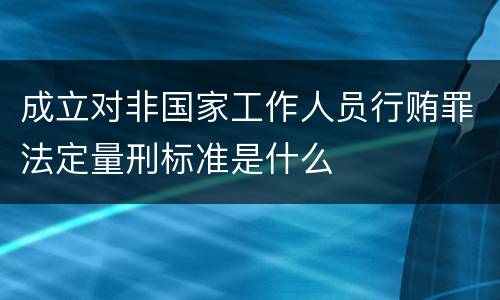成立对非国家工作人员行贿罪法定量刑标准是什么