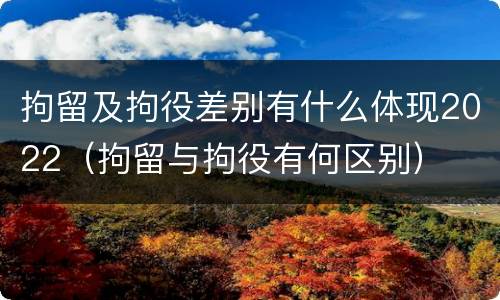 拘留及拘役差别有什么体现2022（拘留与拘役有何区别）