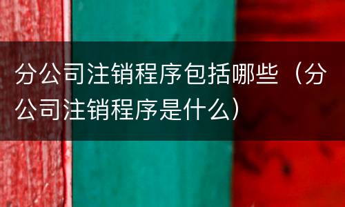 分公司注销程序包括哪些（分公司注销程序是什么）
