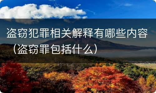 盗窃犯罪相关解释有哪些内容（盗窃罪包括什么）