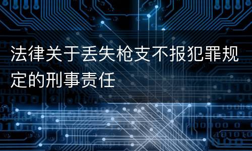 法律关于丢失枪支不报犯罪规定的刑事责任