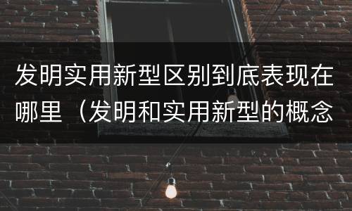 发明实用新型区别到底表现在哪里（发明和实用新型的概念）