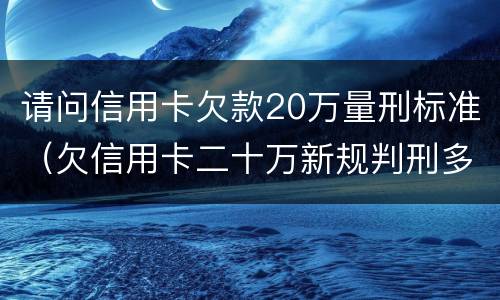 请问信用卡欠款20万量刑标准（欠信用卡二十万新规判刑多少）