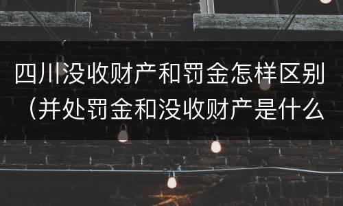 四川没收财产和罚金怎样区别（并处罚金和没收财产是什么意思）