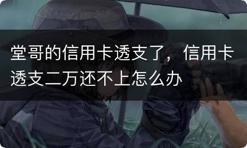 堂哥的信用卡透支了，信用卡透支二万还不上怎么办