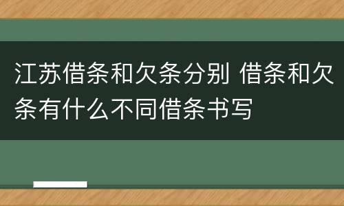 江苏借条和欠条分别 借条和欠条有什么不同借条书写