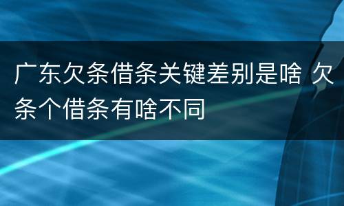 广东欠条借条关键差别是啥 欠条个借条有啥不同