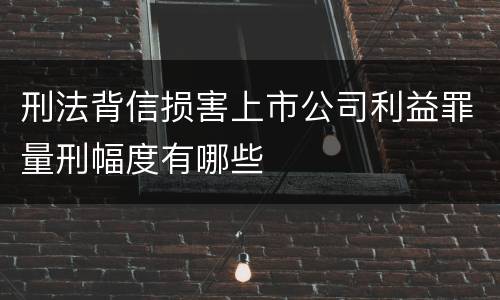 刑法背信损害上市公司利益罪量刑幅度有哪些