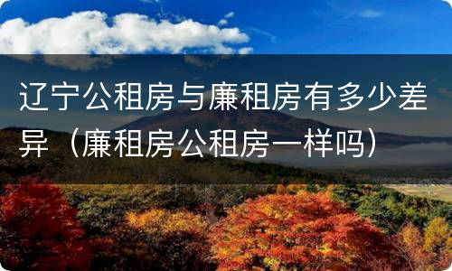 辽宁公租房与廉租房有多少差异（廉租房公租房一样吗）
