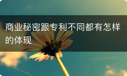 商业秘密跟专利不同都有怎样的体现