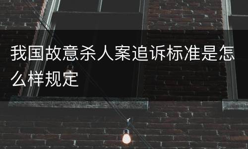 我国故意杀人案追诉标准是怎么样规定