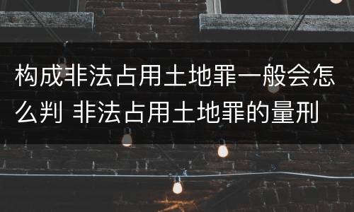 构成非法占用土地罪一般会怎么判 非法占用土地罪的量刑