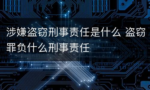 涉嫌盗窃刑事责任是什么 盗窃罪负什么刑事责任