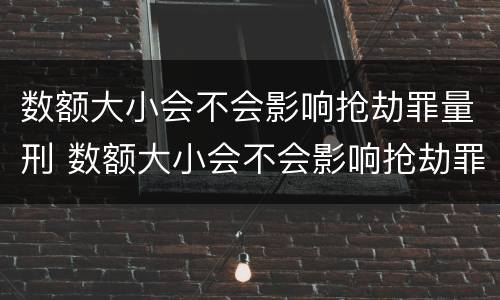 数额大小会不会影响抢劫罪量刑 数额大小会不会影响抢劫罪量刑标准