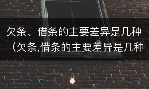 欠条、借条的主要差异是几种（欠条,借条的主要差异是几种形式）