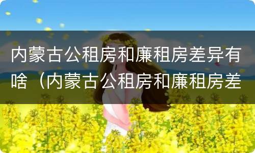 内蒙古公租房和廉租房差异有啥（内蒙古公租房和廉租房差异有啥区别）